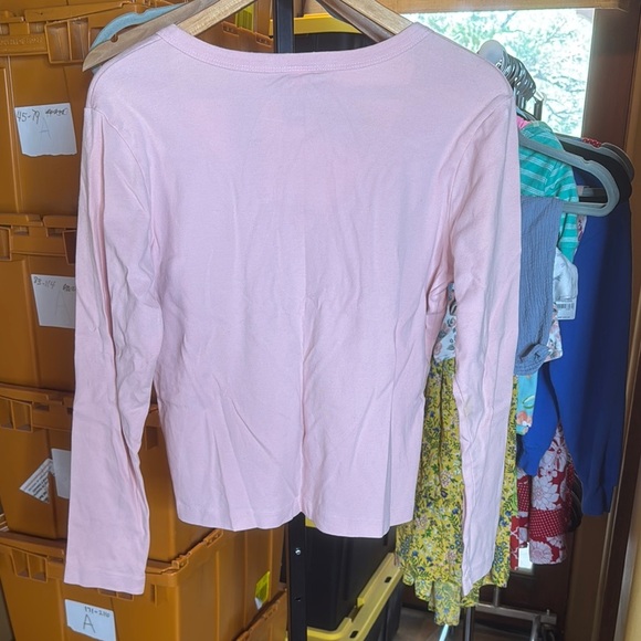 Vintage Moda International Pink V-Neck Button-Up 100% Cotton Women's Top Size XL - Picture 5 of 5